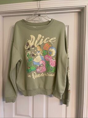 Disney Alice in Wonderland Crewneck Sweatshirt-Sz XL